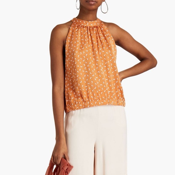 Rodebjer designer sleeveless halter pattern bubble hem blouse NWT size med - Picture 1 of 8